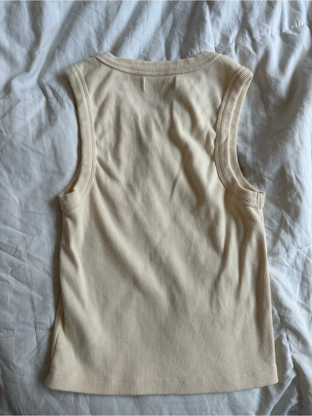 Anthropologie Cream Ribbed Tank